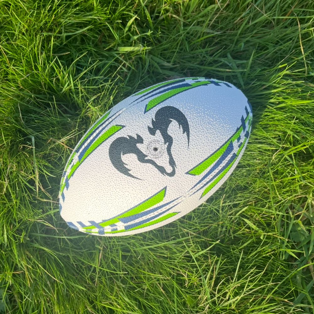 Ram Rugby Micro Rugby Trainer Ball Size 2.5 in bright red, durable 3-ply polycotton for kids 4-6 learning rugby skills