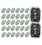 Ram Rugby Academy Trainer Ball Bundle showing 30 junior-sized rugby balls in breathable storage bags for youth training