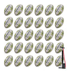 Ram Rugby Academy Trainer Ball Bundle with 30 youth-sized rugby balls and two breathable storage bags for training sessions