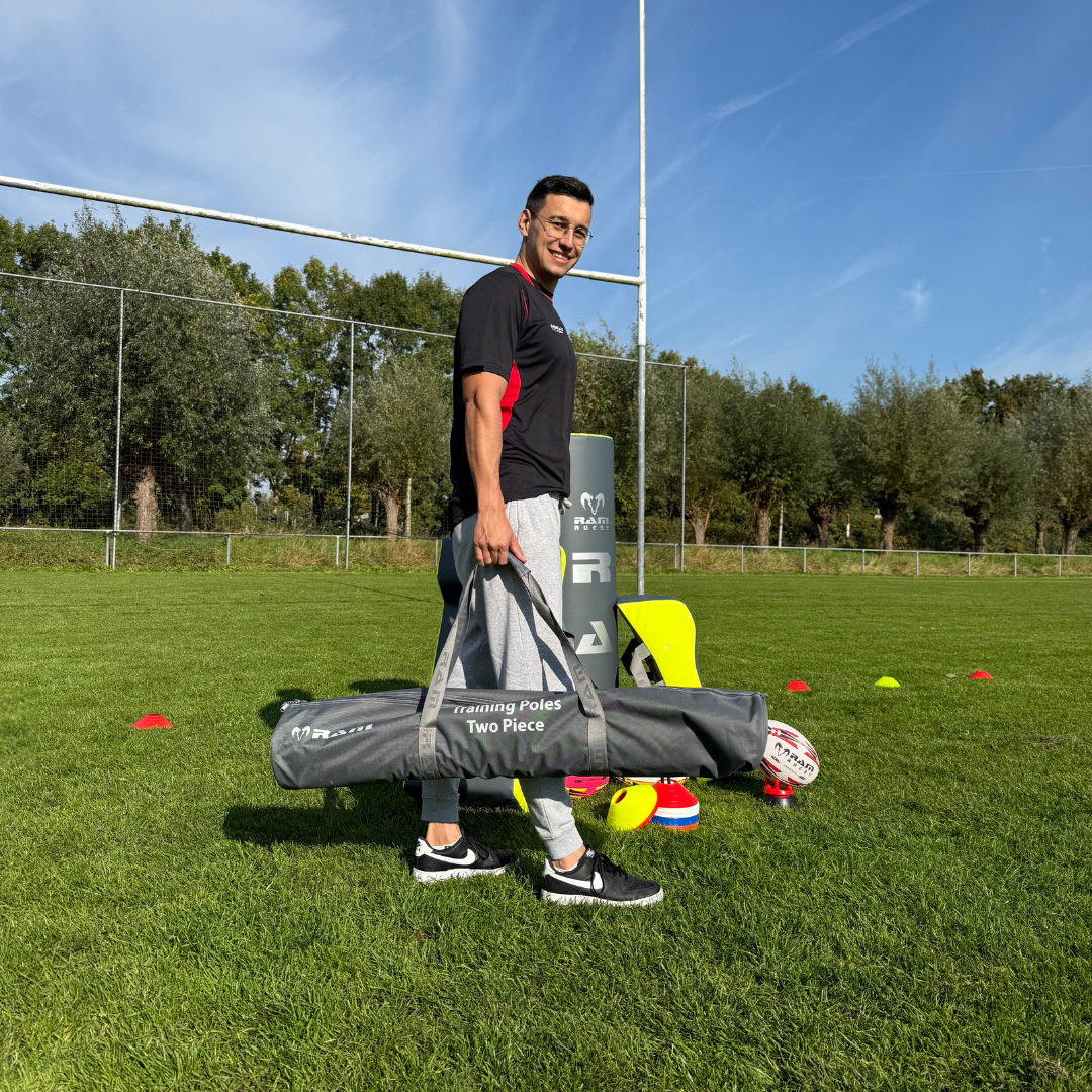 Set de postes de entrenamiento de dos piezas Ram Rugby de 10 unidades para ejercicios deportivos