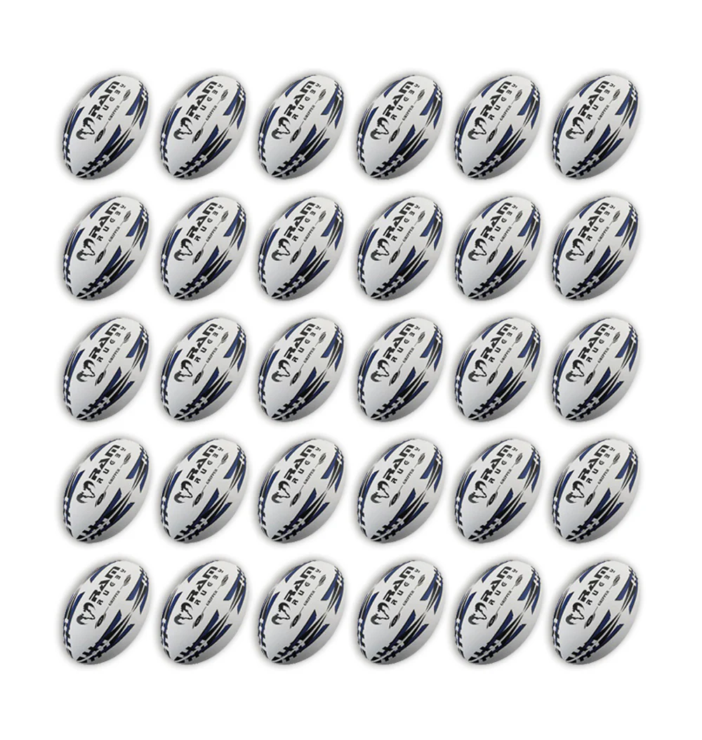 Paquete de Balones de Rugby Ram Rugby Gripper 2.0 Pro Trainer 30 Balones 2 Bolsas