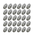 Gilbert G-TR4000 trainer rugby balls in vibrant white and green, stacked neatly with two large breathable ball bags included