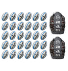 Stack of 30 Gilbert G-TR4000 trainer rugby balls with 2 large breathable size 5 ball bags for team training sessions