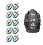 Gilbert Barbarian 2.0 Rugby Ball Bundle 10 Pack with breathable bag, featuring size 5 match balls for training and games