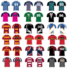 Ram Rugby Challenger Sublimated rugby shirt in blue and white, durable mid-stretch fabric with contoured cut for comfort