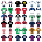 Ram Rugby Challenger Sublimated rugby shirt in blue and white with durable mid-stretch fabric and contoured semi-fit design.