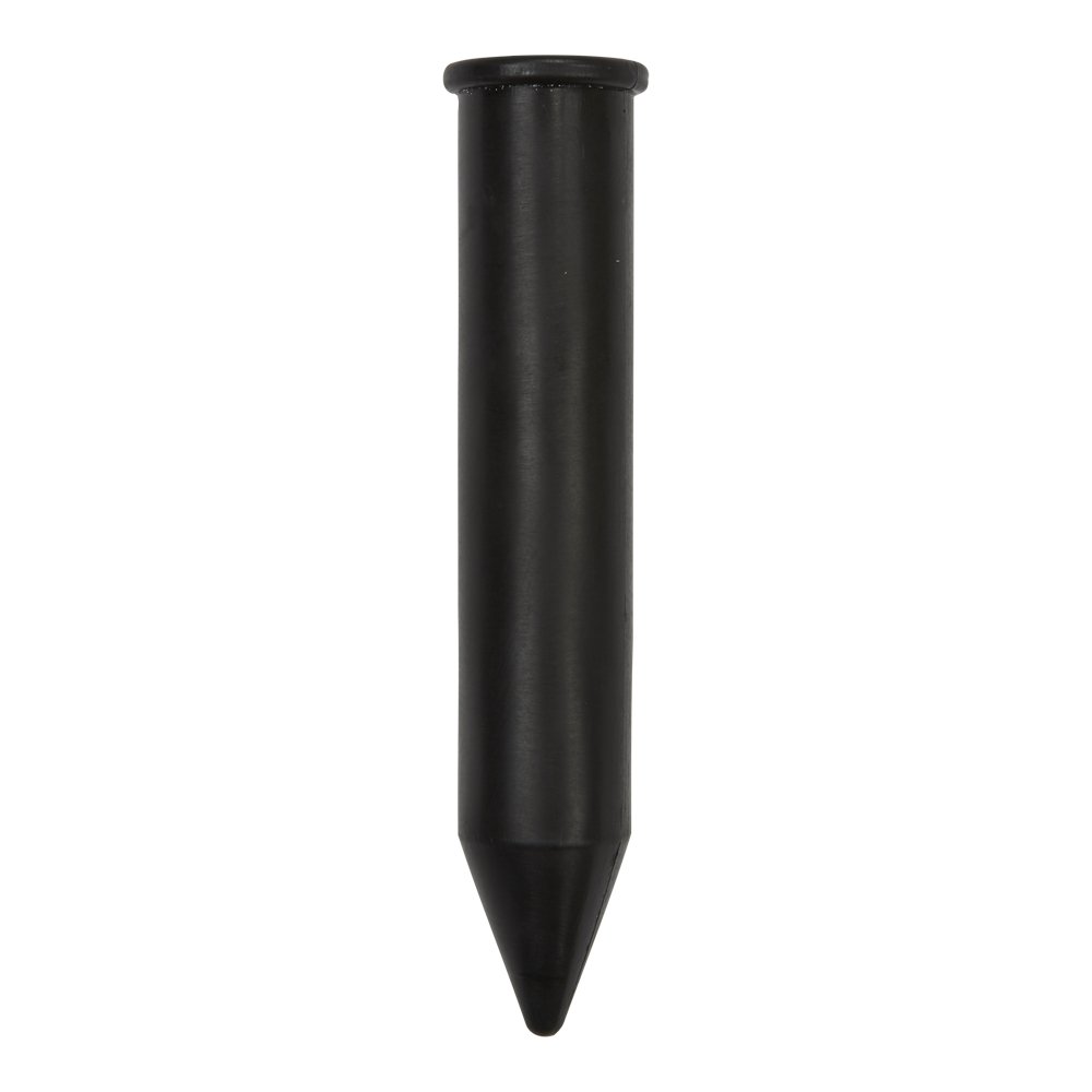 Set of 14 Ram Rugby durable black plastic corner pole ground housings with built-in drainage holes for secure installation