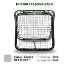 Crazy Catch Upstart 2.0 portable double-sided rebound net showing compact freestanding design for hand-eye training