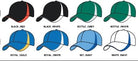 Ram Rugby custom baseball cap in navy blue with red embroidered logo, pre-curved peak, and durable brushed cotton material