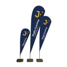 Ram Rugby custom double-sided feather corner flags in vibrant colors, designed for outdoor sports and event branding.