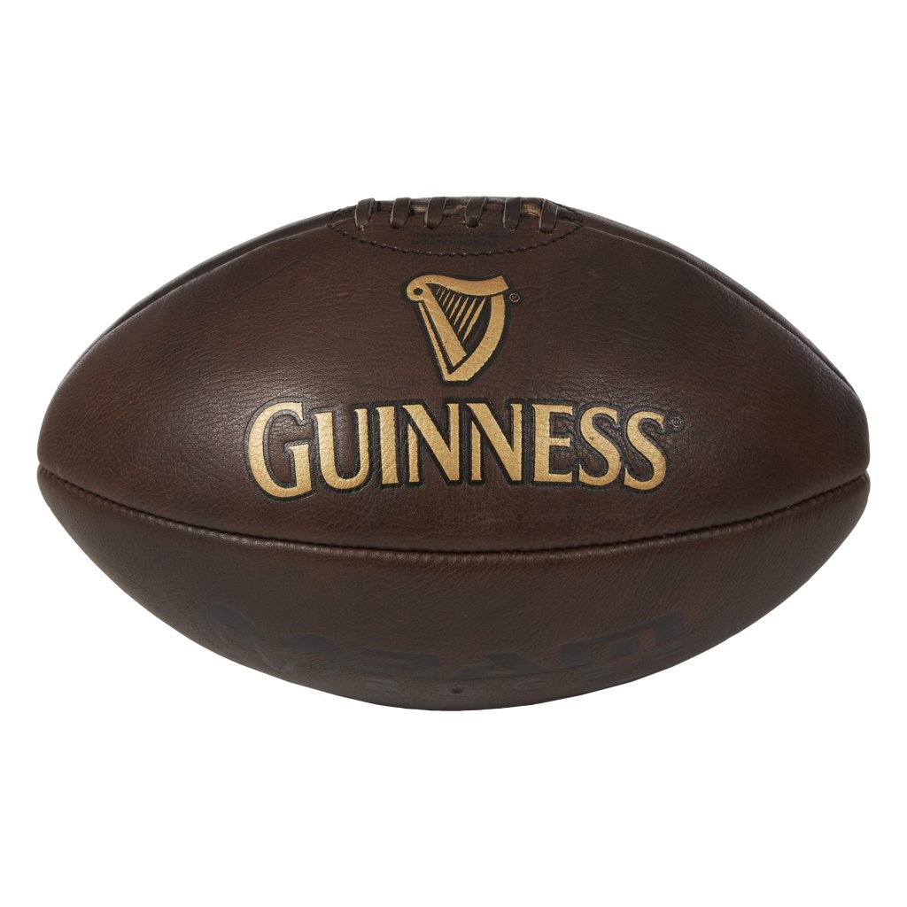 Ram Rugby Custom Vintage Leather Heritage Rugby Ball Size 5 showing embossed logo and detailed stitching on brown leather surface