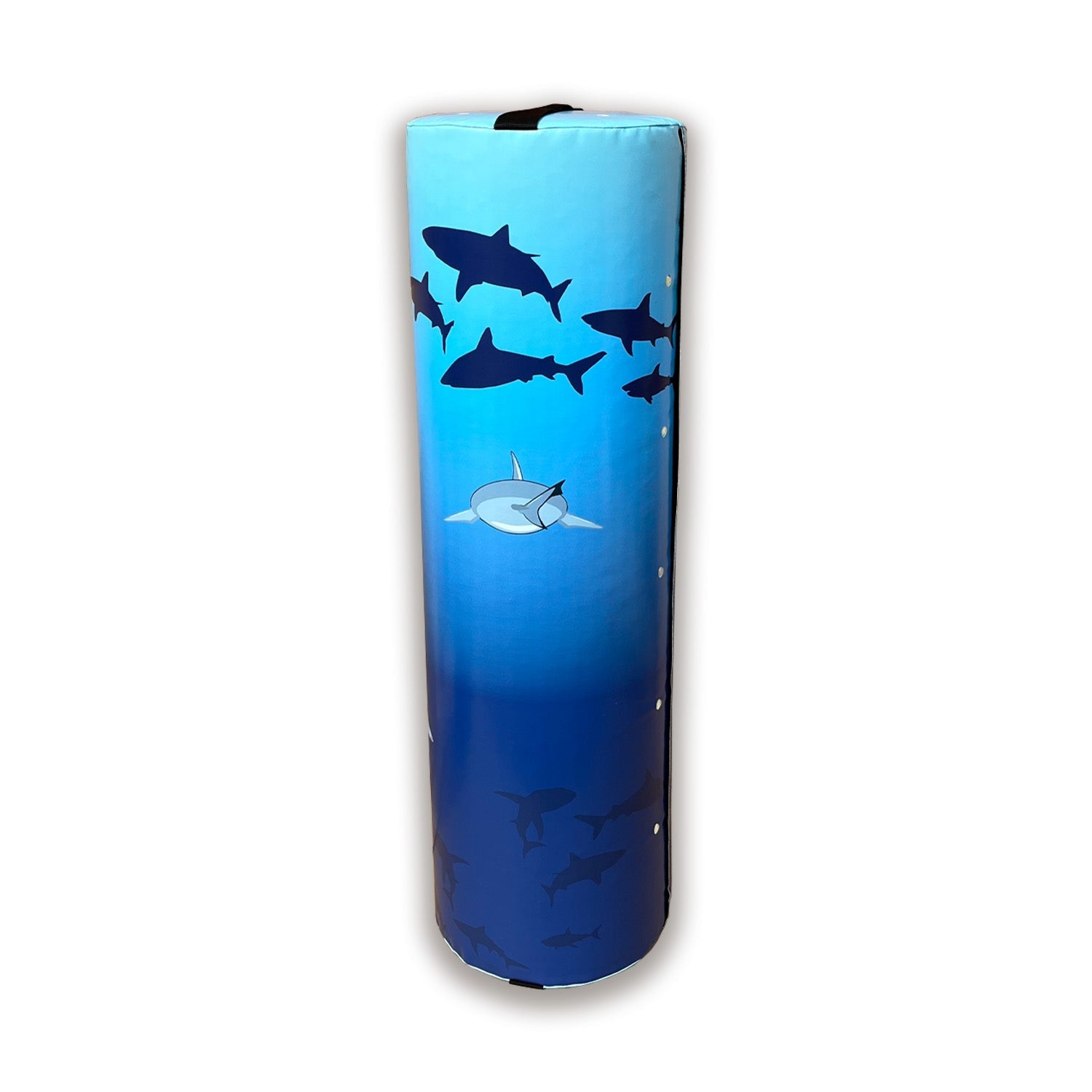 Ram Rugby 8kg kids tackle bag with animal design, water-resistant PVC skin and durable high-density foam core for training.