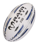 Bright blue Ram Rugby Giant 66cm Super Jumbo rugby ball with 3D grip, extra large fun ball for prizes and promotions