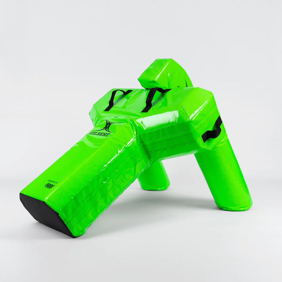 Gilbert Ruck Warrior hit shield by Ram Rugby EU, black padded tackle training aid for senior and junior rugby breakdown drills