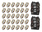 Stack of 30 Ram Rugby Gripper 2.0 Pro Trainer rugby balls with 2 breathable black ball bags for training and storage