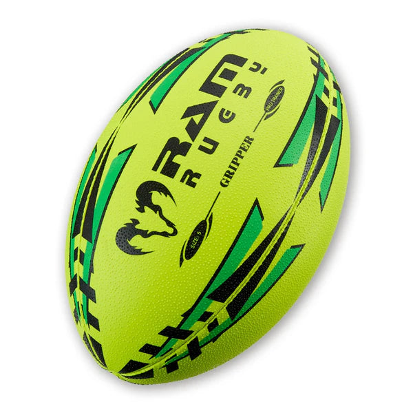 Balón de Entrenamiento Ram Rugby Gripper 2.0 Pro Trainer en Neón para Jóvenes