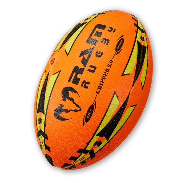 Balón de Entrenamiento Ram Rugby Gripper 2.0 Pro Trainer en Neón para Jóvenes