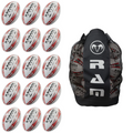 Ram Rugby Squad Trainer Ball Bundle 15 Balls with Breathable Bag