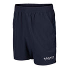 Navy Ram Rugby gym shorts made of lightweight 120gsm stretch polyester with pockets, designed for training and sportswear
