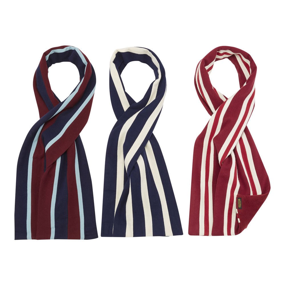 Ram Rugby pure wool scarf in navy blue with custom embroidered club crest, 183cm x 22cm, warm and stylish accessory