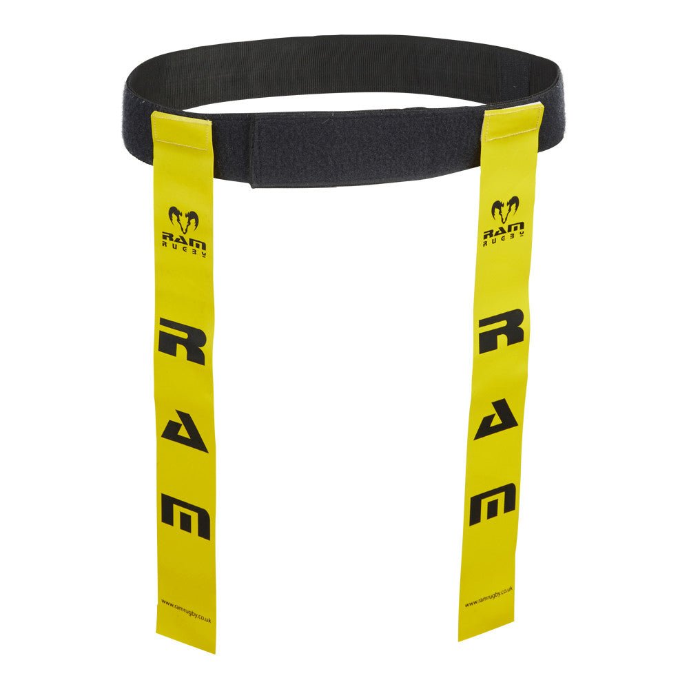 Ram Rugby Tag Rugby Set featuring 10 small adjustable belts and 20 durable PVC tags for training and continuous play